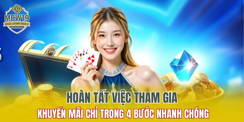 Kỳ Lân Mách Nước MCW19 – Game Slot Phiêu Lưu Thú Vị 7 Hoàn tất việc tham gia khuyến mãi chỉ trong 4 bước nhanh chóng